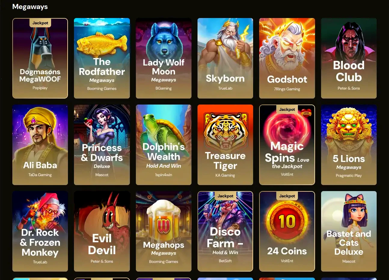 Gami Casino snabbstart spellobby med slots och live casino